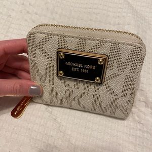 Michael Kors Signature Logo Zip Around Wallet